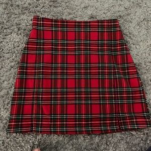 Red plaid mini skirt from brandy